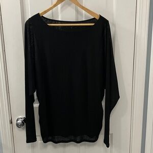 Coldwater Creek Black batwing long sleeve lightweight sweater size XL polyester